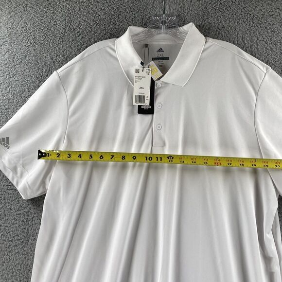 NWT Mens Adidas adi perf polo White 2XL Type Golf Shirt 50spf - Picture 5 of 6